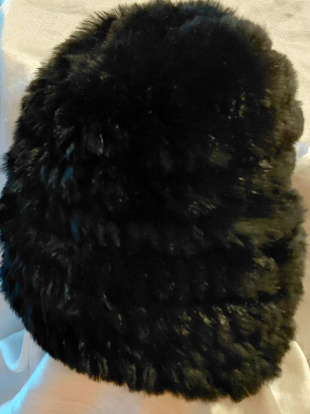 Saks Fifth Avenue Black Label Rabbit Fur Knit Hat